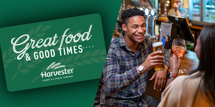 Harvester Gift Voucher at The Derby Pool in Wallasey