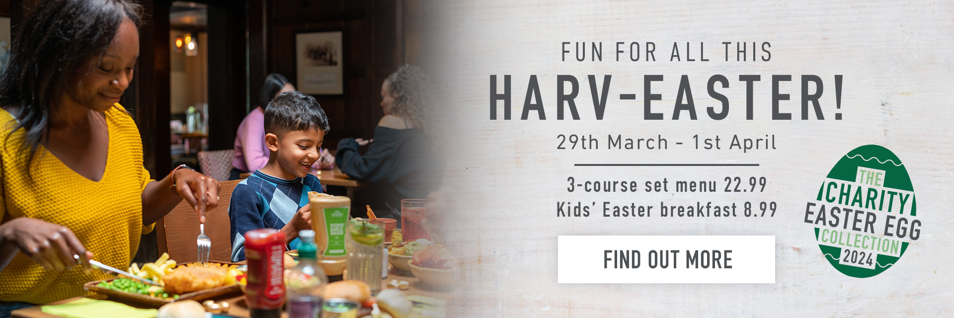 Easter at Harvester Coed-Y-Gores in Cardiff
