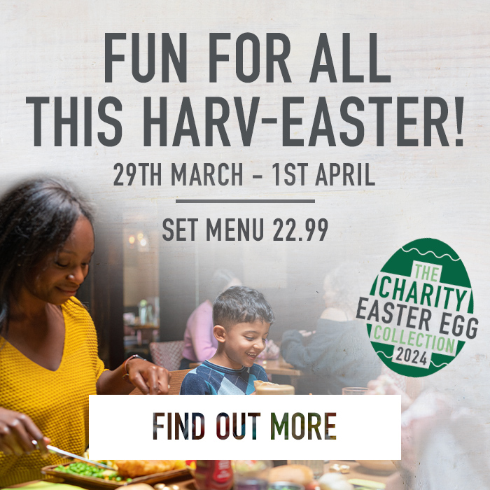 Book Easter at Harvester Ravenswood in Ipswich